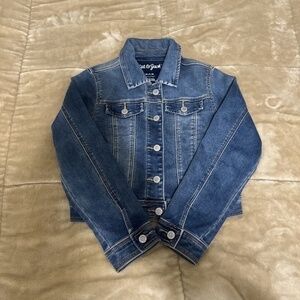 Cat & Jack Medium (7/8) Medium Wash Long Sleeve Jean Jacket - EUC